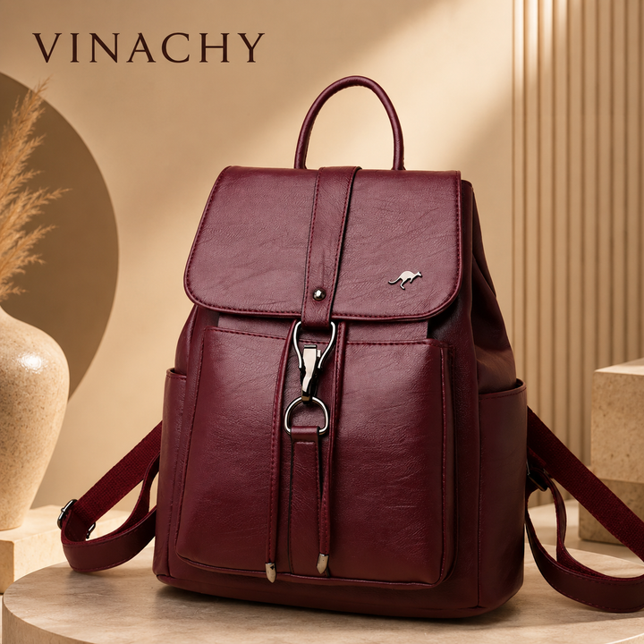 Women’s Everyday Leather-Look Backpack | حقيبة ظهر نسائية ناعمة لليوميات