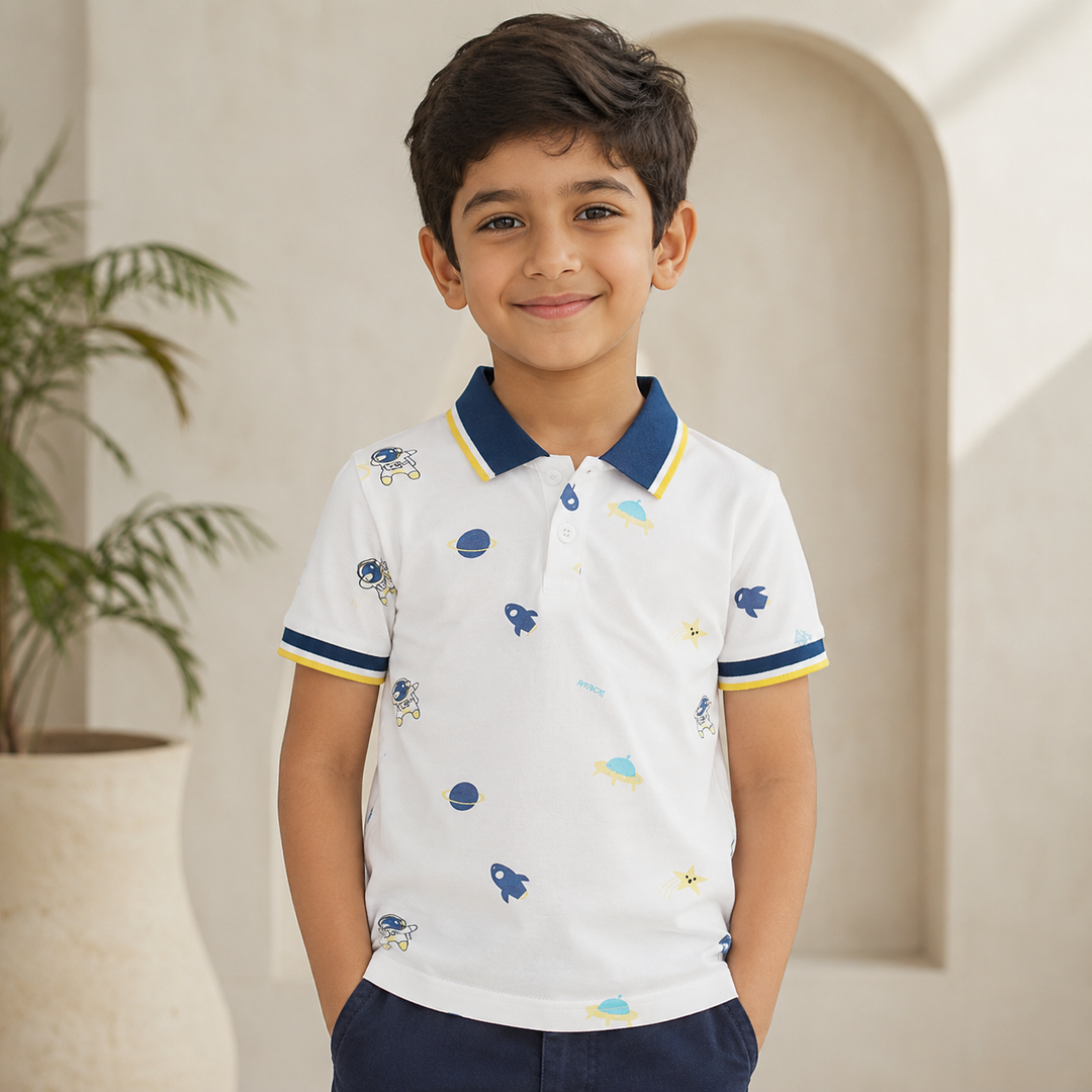 Boys’ Soft Short Sleeve Polo Shirt 4–6 Years | بولو أولاد ناعم قصير الأكمام لعمر ٤–٦ سنوات