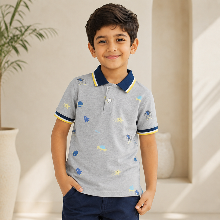 Boys’ Soft Short Sleeve Polo Shirt 4–6 Years | بولو أولاد ناعم قصير الأكمام لعمر ٤–٦ سنوات