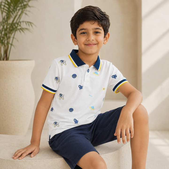 Boys’ Soft Short Sleeve Polo Shirt 4–6 Years | بولو أولاد ناعم قصير الأكمام لعمر ٤–٦ سنوات