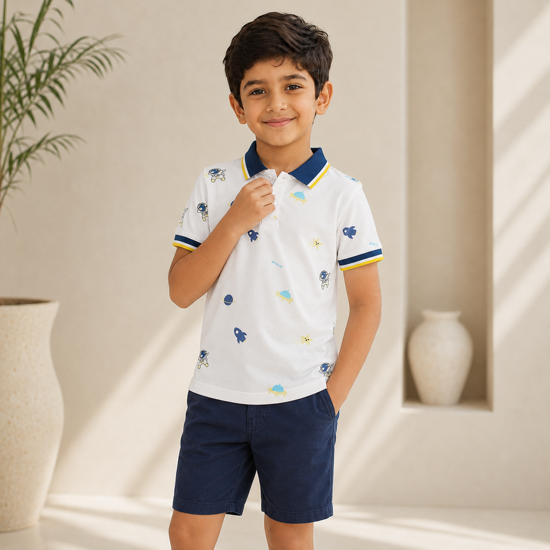 Boys’ Soft Short Sleeve Polo Shirt 4–6 Years | بولو أولاد ناعم قصير الأكمام لعمر ٤–٦ سنوات