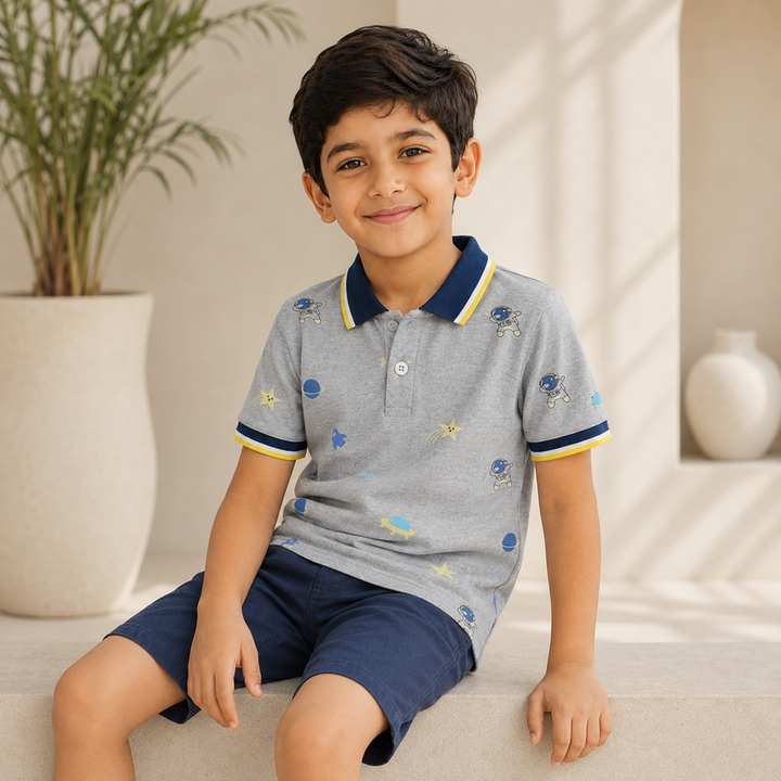 Boys’ Soft Short Sleeve Polo Shirt 4–6 Years | بولو أولاد ناعم قصير الأكمام لعمر ٤–٦ سنوات