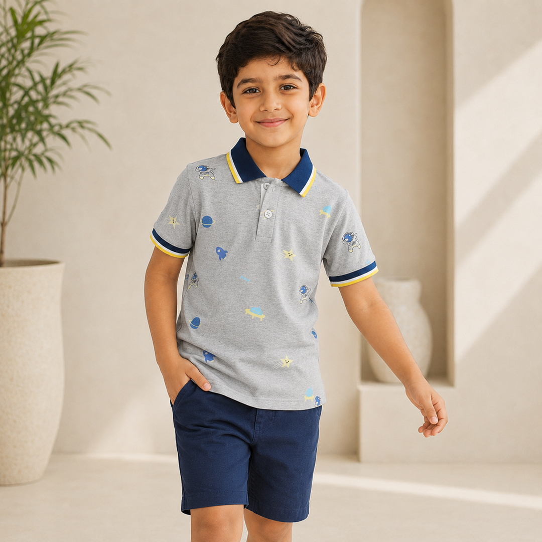 Boys’ Soft Short Sleeve Polo Shirt 4–6 Years | بولو أولاد ناعم قصير الأكمام لعمر ٤–٦ سنوات