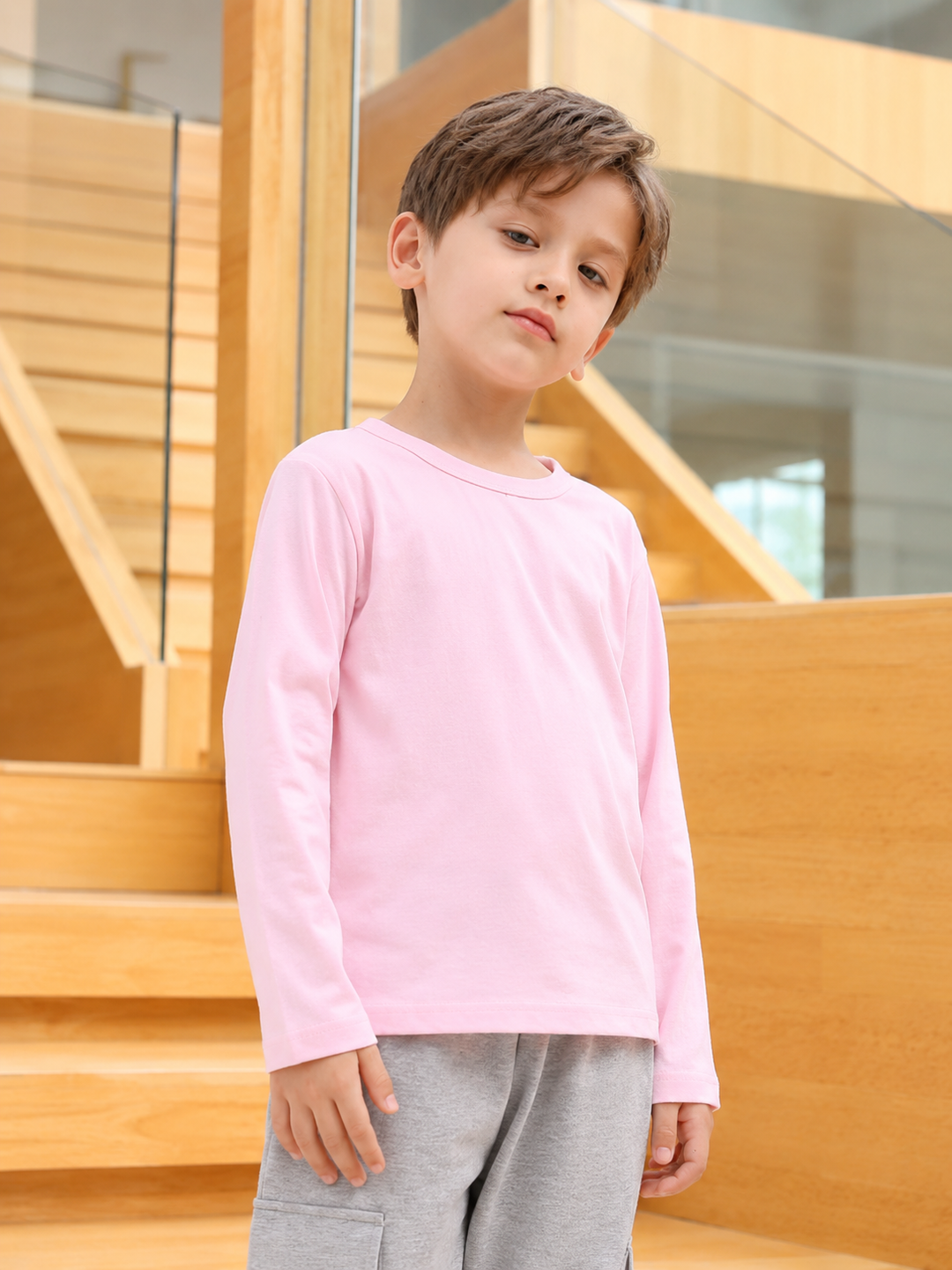 Kids’ Cotton Long Sleeve T-Shirt 2–14Y | تيشيرت أطفال قطني طويل الأكمام لعمر ٢–١٤ سنة