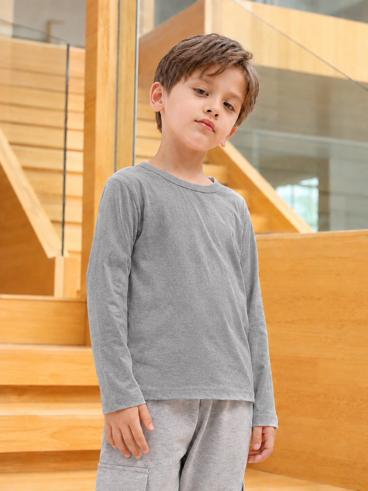 Kids’ Cotton Long Sleeve T-Shirt 2–14Y | تيشيرت أطفال قطني طويل الأكمام لعمر ٢–١٤ سنة