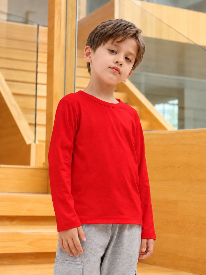 Kids’ Cotton Long Sleeve T-Shirt 2–14Y | تيشيرت أطفال قطني طويل الأكمام لعمر ٢–١٤ سنة