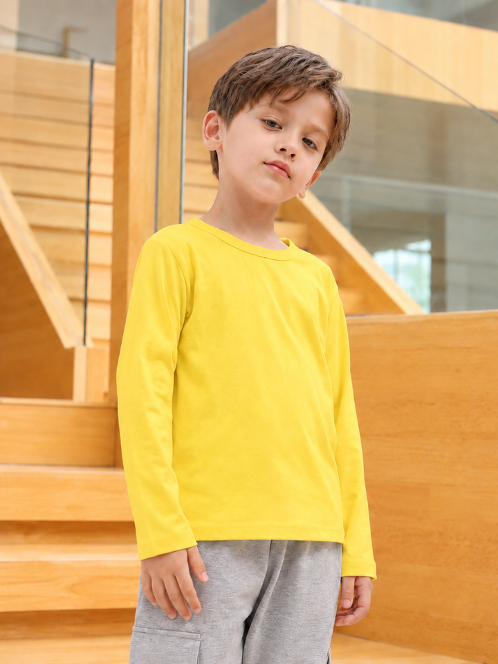 Kids’ Cotton Long Sleeve T-Shirt 2–14Y | تيشيرت أطفال قطني طويل الأكمام لعمر ٢–١٤ سنة