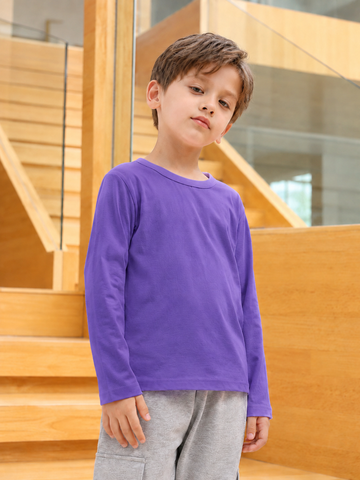 Kids’ Cotton Long Sleeve T-Shirt 2–14Y | تيشيرت أطفال قطني طويل الأكمام لعمر ٢–١٤ سنة