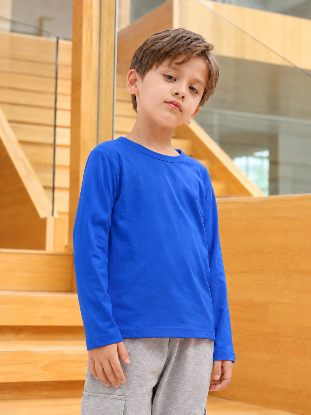 Kids’ Cotton Long Sleeve T-Shirt 2–14Y | تيشيرت أطفال قطني طويل الأكمام لعمر ٢–١٤ سنة