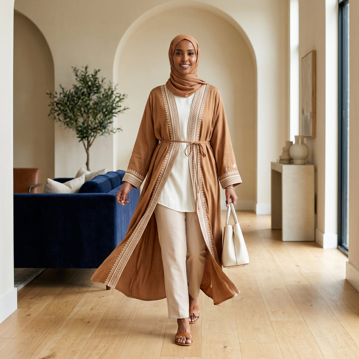 The Opulent Tencel Kaftan Set | طقم قفطان التنسيل الفاخر مع بنطلون