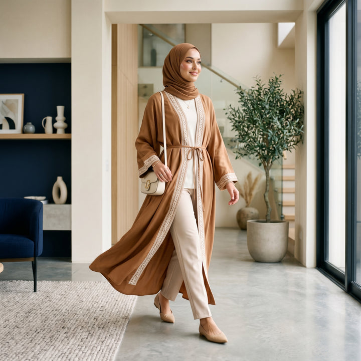 The Opulent Tencel Kaftan Set | طقم قفطان التنسيل الفاخر مع بنطلون