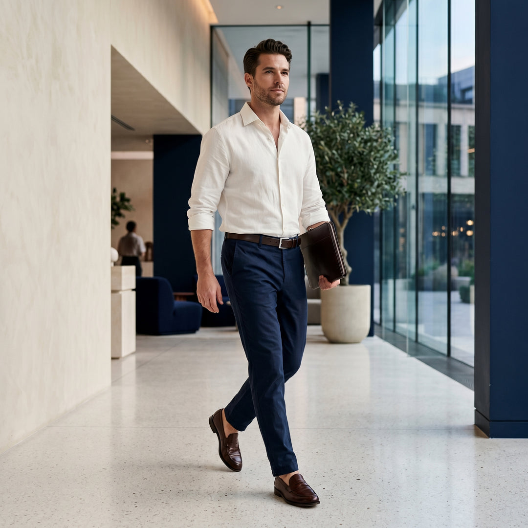 Men’s Sereno Cotton Stretch Trousers | بنطلون سيرينو الرجالي بملمس قطني مرن
