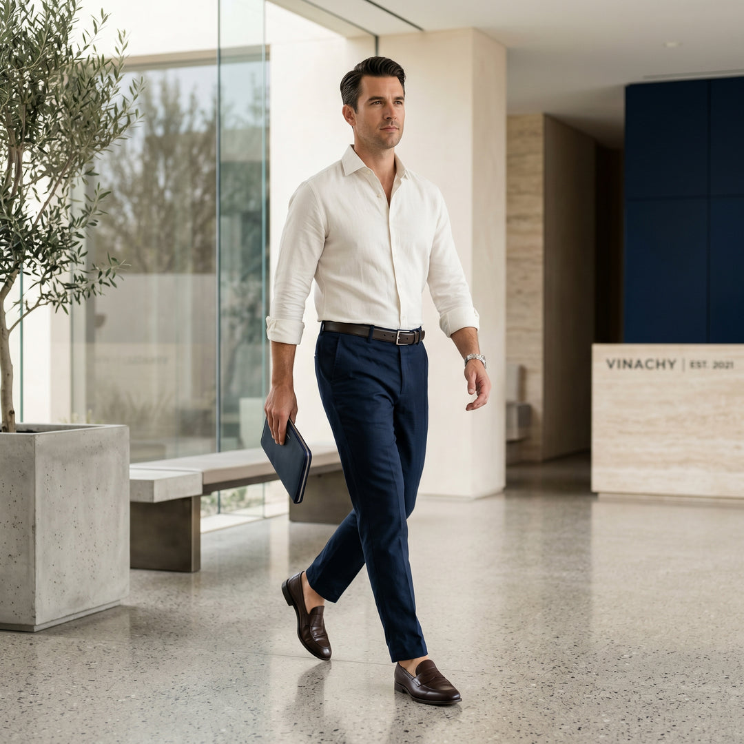 Men’s Sereno Cotton Stretch Trousers | بنطلون سيرينو الرجالي بملمس قطني مرن