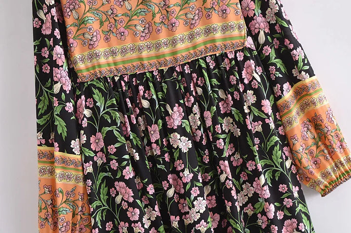 Women’s Boho Soft Lounge Dress | جلابية صيفية ناعمة للبيت - Floral