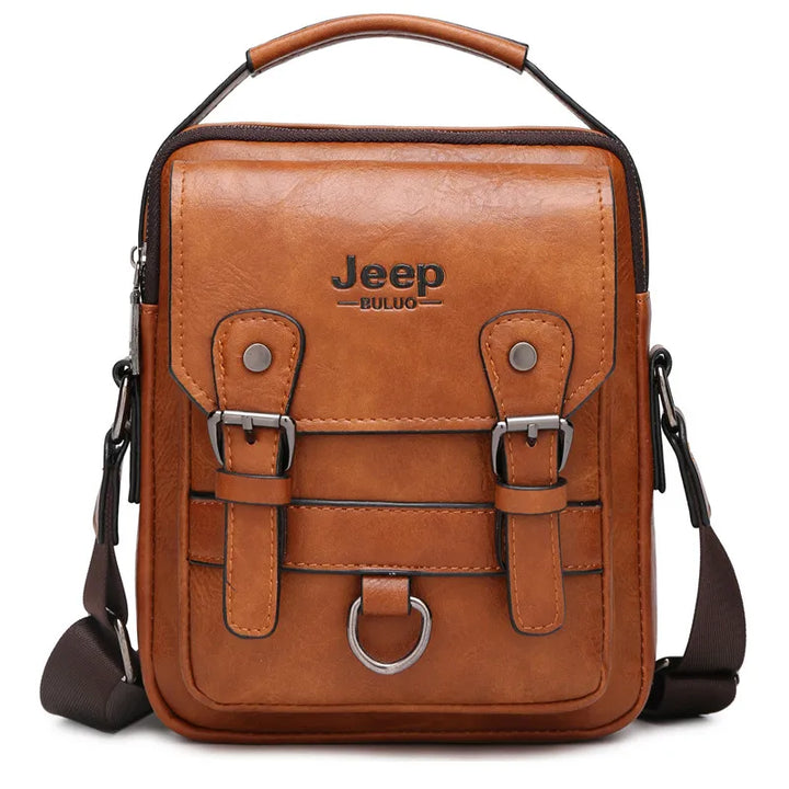 Men’s Split Leather Messenger Bag | حقيبة رجالية للكتف بتصميم عملي