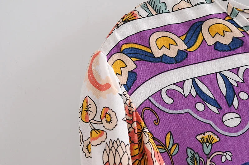 Women’s Boho Soft Lounge Dress | جلابية صيفية ناعمة للبيت - Floral