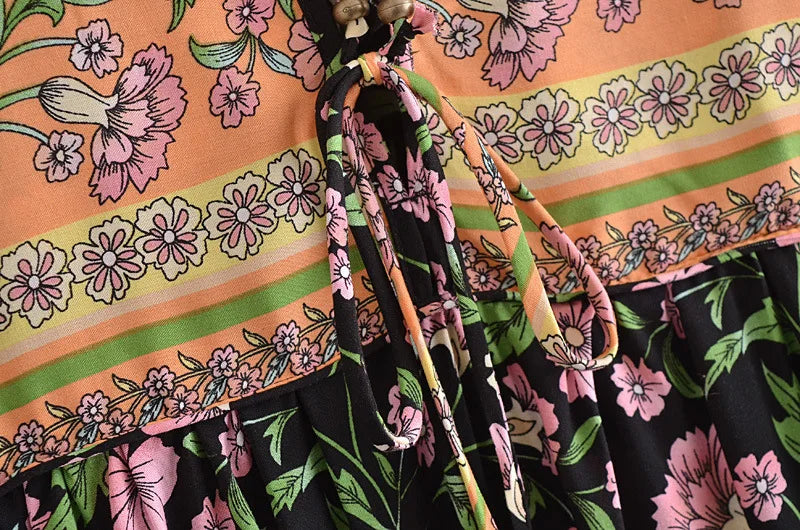 Women’s Boho Soft Lounge Dress | جلابية صيفية ناعمة للبيت - Floral
