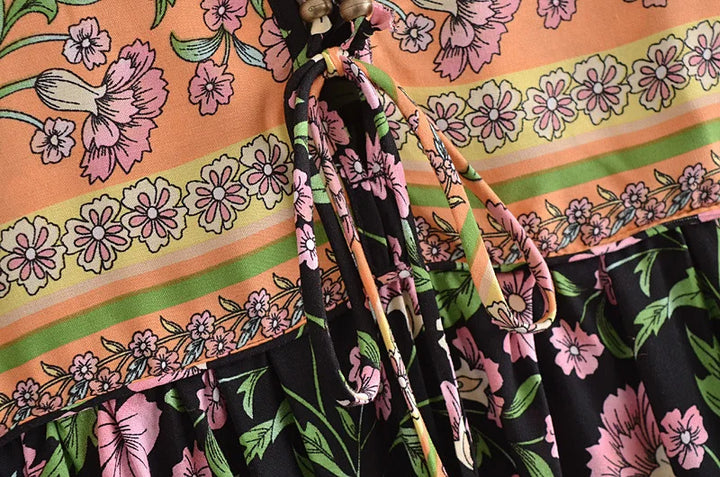 Women’s Boho Soft Lounge Dress | جلابية صيفية ناعمة للبيت - Floral