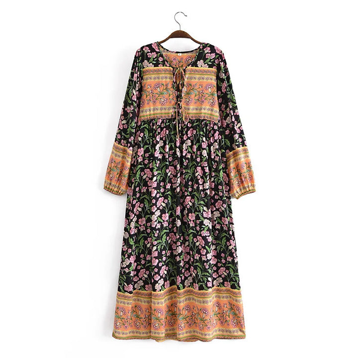 Women’s Boho Soft Lounge Dress | جلابية صيفية ناعمة للبيت - Floral