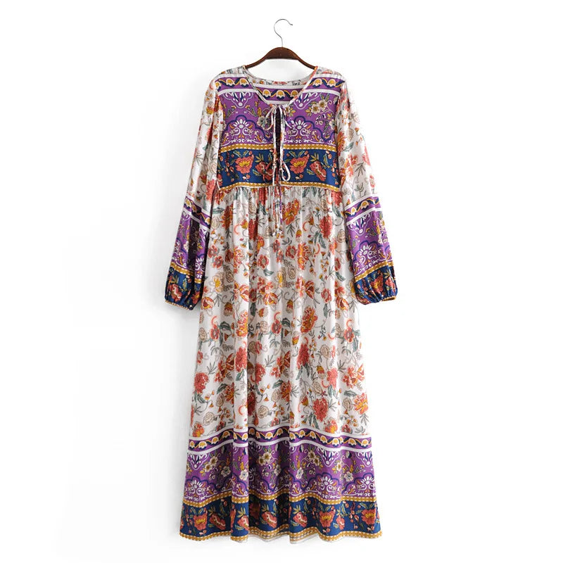 Women’s Boho Soft Lounge Dress | جلابية صيفية ناعمة للبيت - Floral