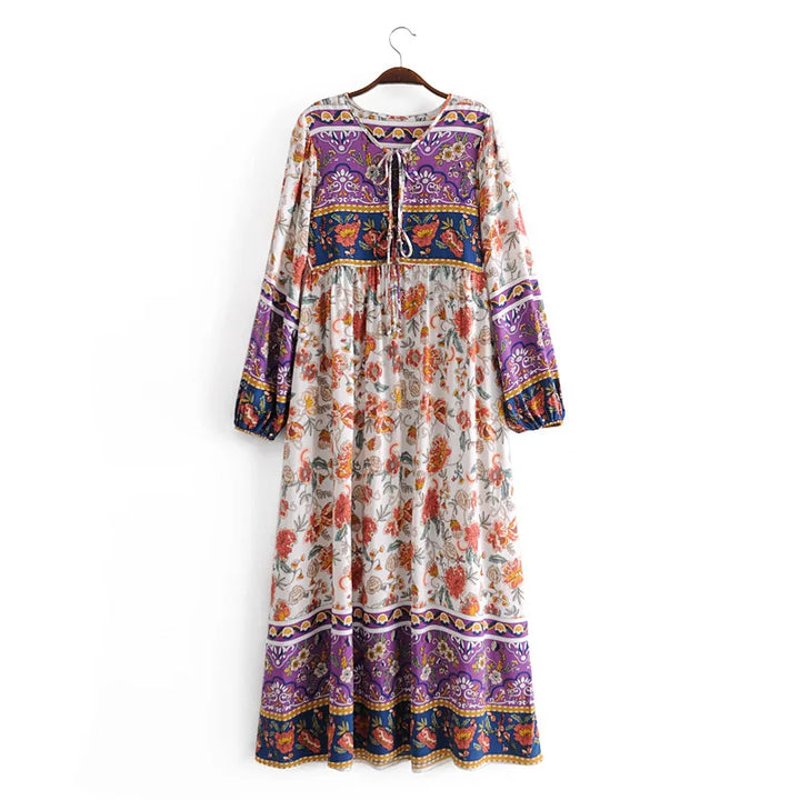 Women’s Boho Soft Lounge Dress | جلابية صيفية ناعمة للبيت - Floral