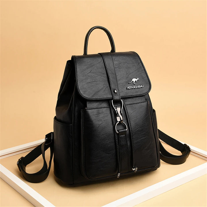 Women’s Everyday Leather-Look Backpack | حقيبة ظهر نسائية ناعمة لليوميات