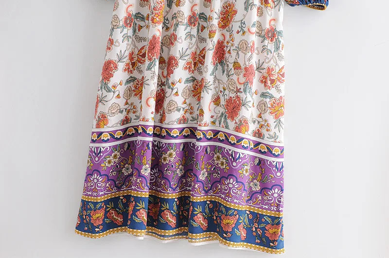 Women’s Boho Soft Lounge Dress | جلابية صيفية ناعمة للبيت - Floral