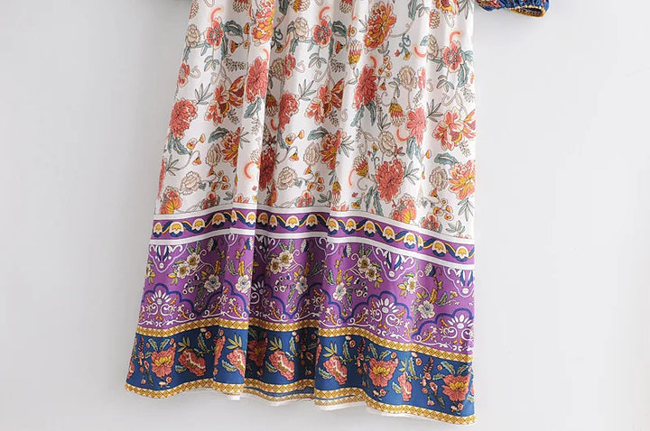 Women’s Boho Soft Lounge Dress | جلابية صيفية ناعمة للبيت - Floral