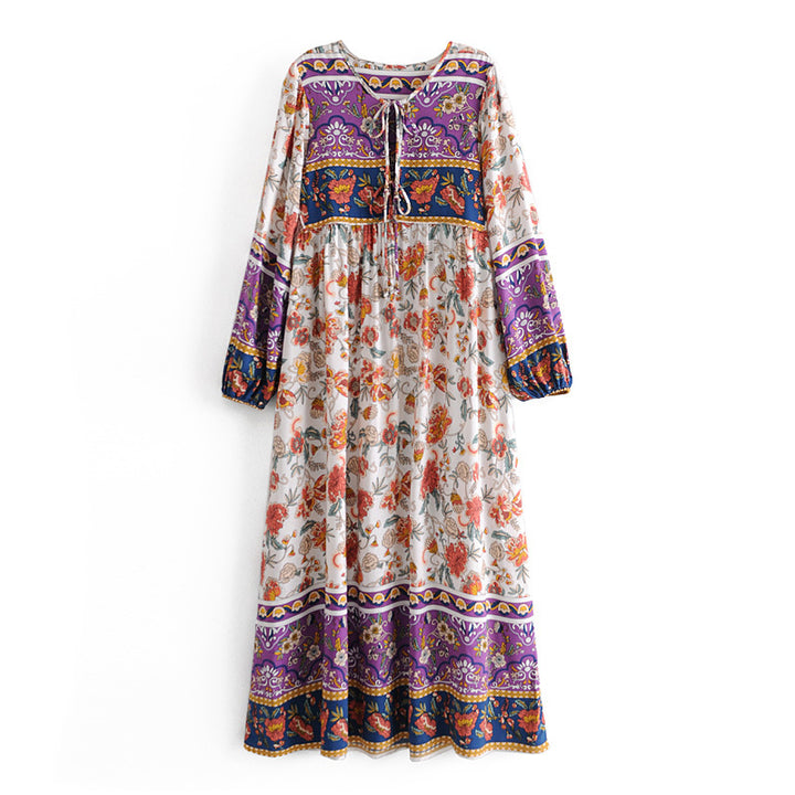 Women’s Boho Soft Lounge Dress | جلابية صيفية ناعمة للبيت - Floral