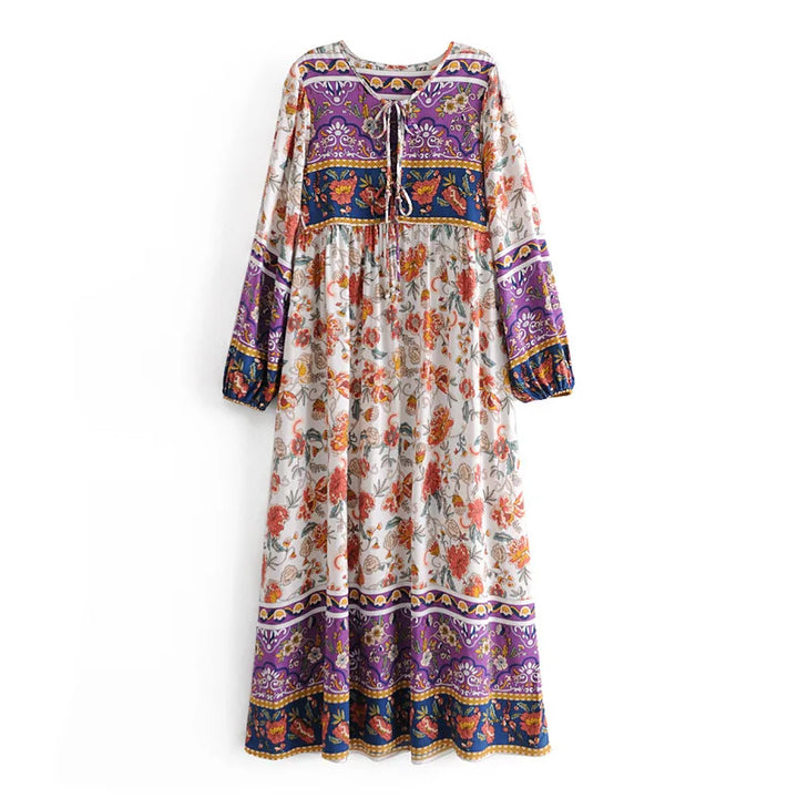 Women’s Boho Soft Lounge Dress | جلابية صيفية ناعمة للبيت - Floral