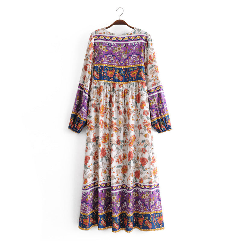 Women’s Boho Soft Lounge Dress | جلابية صيفية ناعمة للبيت - Floral