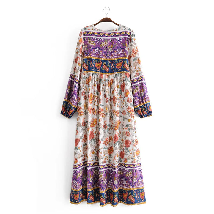 Women’s Boho Soft Lounge Dress | جلابية صيفية ناعمة للبيت - Floral