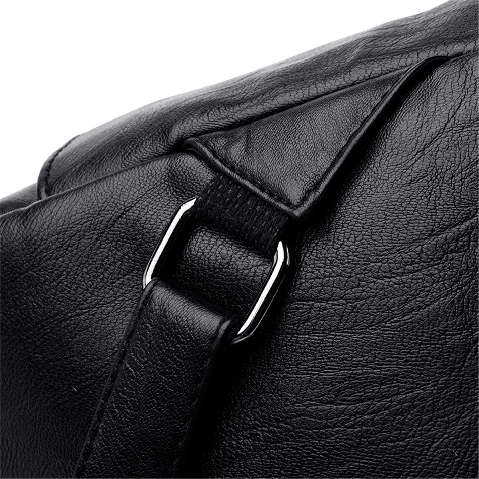 Women’s Everyday Leather-Look Backpack | حقيبة ظهر نسائية ناعمة لليوميات