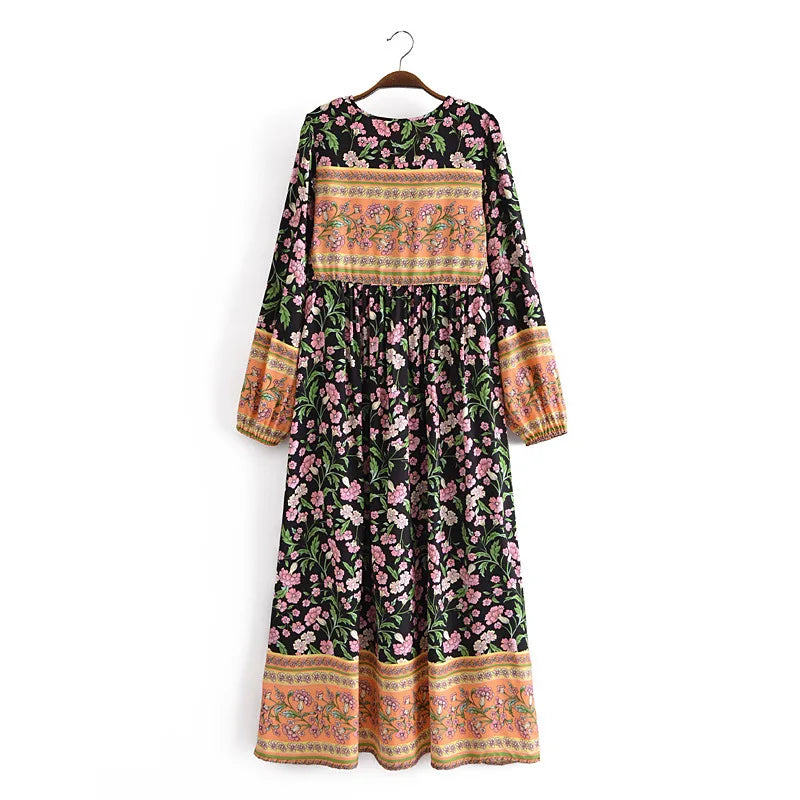 Women’s Boho Soft Lounge Dress | جلابية صيفية ناعمة للبيت - Floral