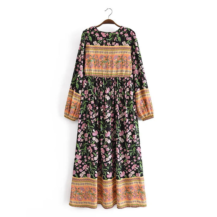 Women’s Boho Soft Lounge Dress | جلابية صيفية ناعمة للبيت - Floral