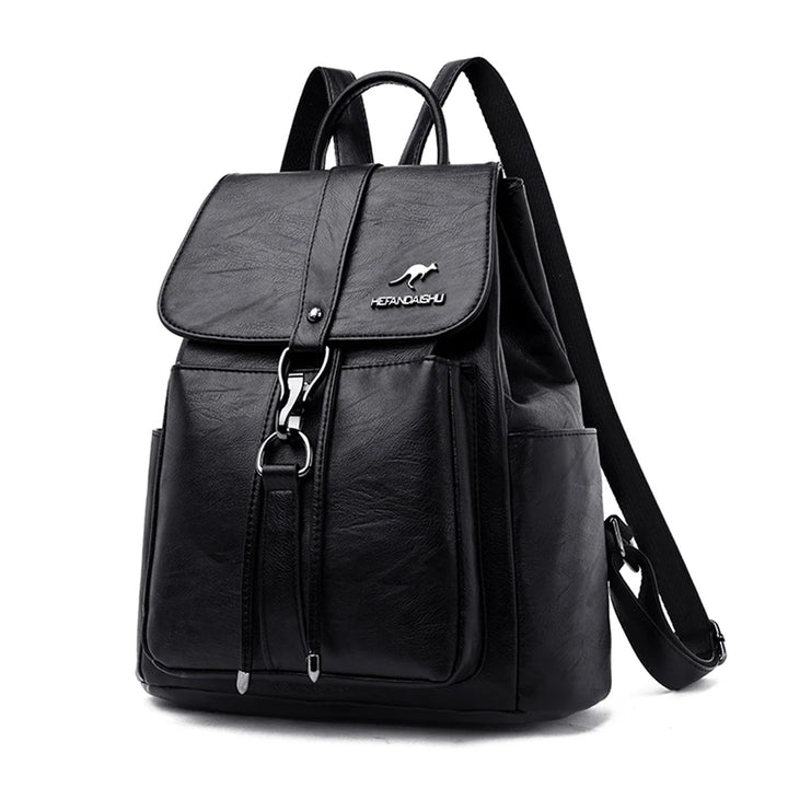 Women’s Everyday Leather-Look Backpack | حقيبة ظهر نسائية ناعمة لليوميات