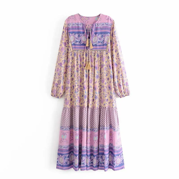 Women’s Boho Soft Lounge Dress | جلابية صيفية ناعمة للبيت - Floral