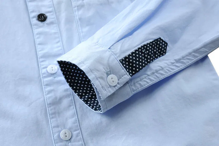 Boys’ Solid Long Sleeve Shirt 3–12 Years | قميص أولاد سادة بأكمام طويلة لعمر ٣–١٢ سنة