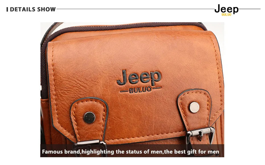 Men’s Split Leather Messenger Bag | حقيبة رجالية للكتف بتصميم عملي