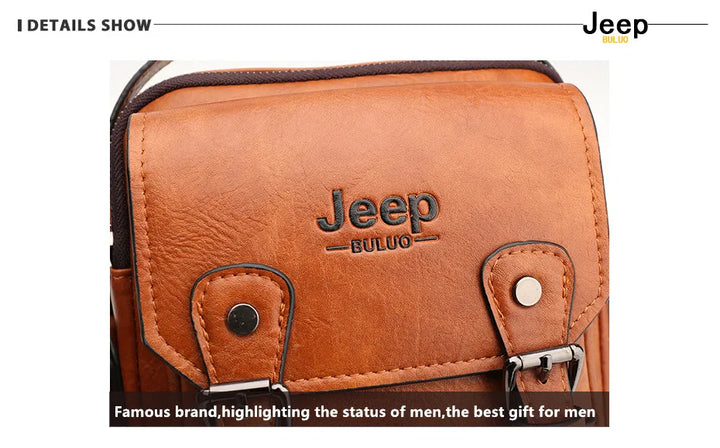 Men’s Split Leather Messenger Bag | حقيبة رجالية للكتف بتصميم عملي