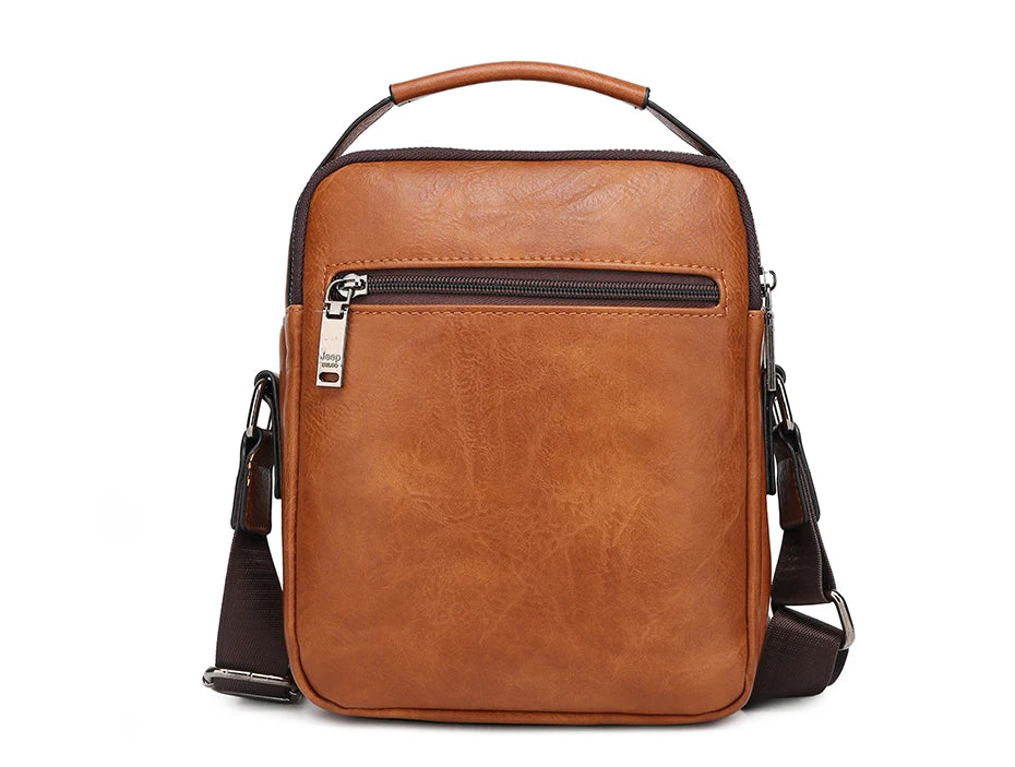 Men’s Split Leather Messenger Bag | حقيبة رجالية للكتف بتصميم عملي