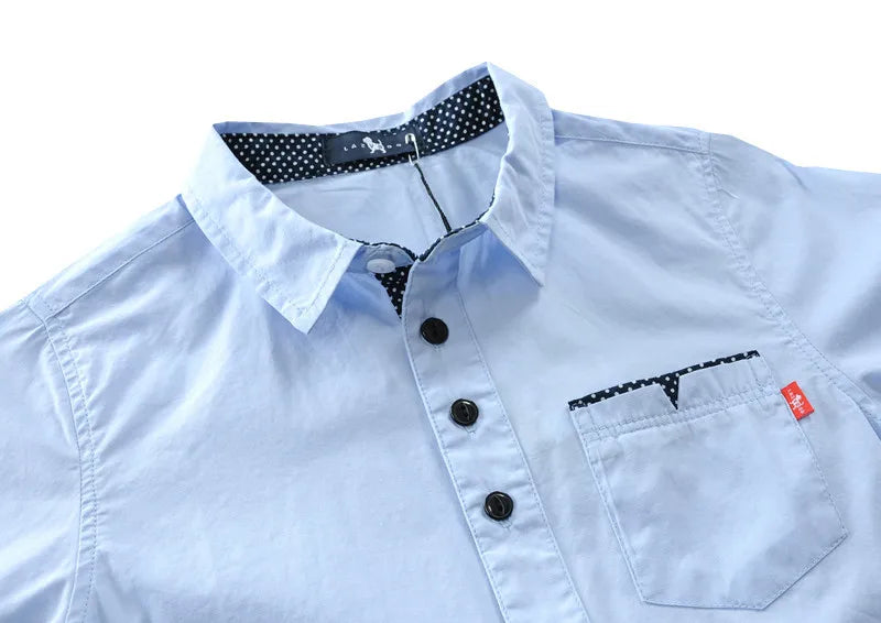 Boys’ Solid Long Sleeve Shirt 3–12 Years | قميص أولاد سادة بأكمام طويلة لعمر ٣–١٢ سنة