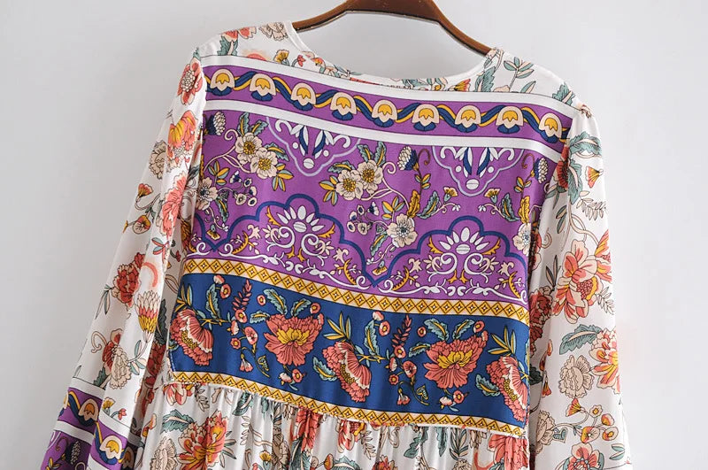 Women’s Boho Soft Lounge Dress | جلابية صيفية ناعمة للبيت - Floral