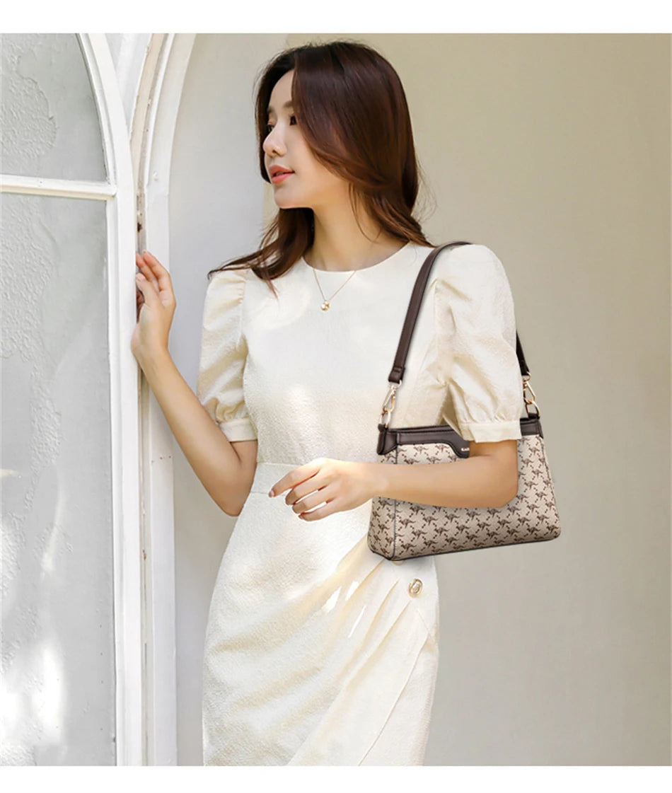 Women’s Printed Top-Handle Shoulder Bag | حقيبة نسائية مطبوعة بيد علوية