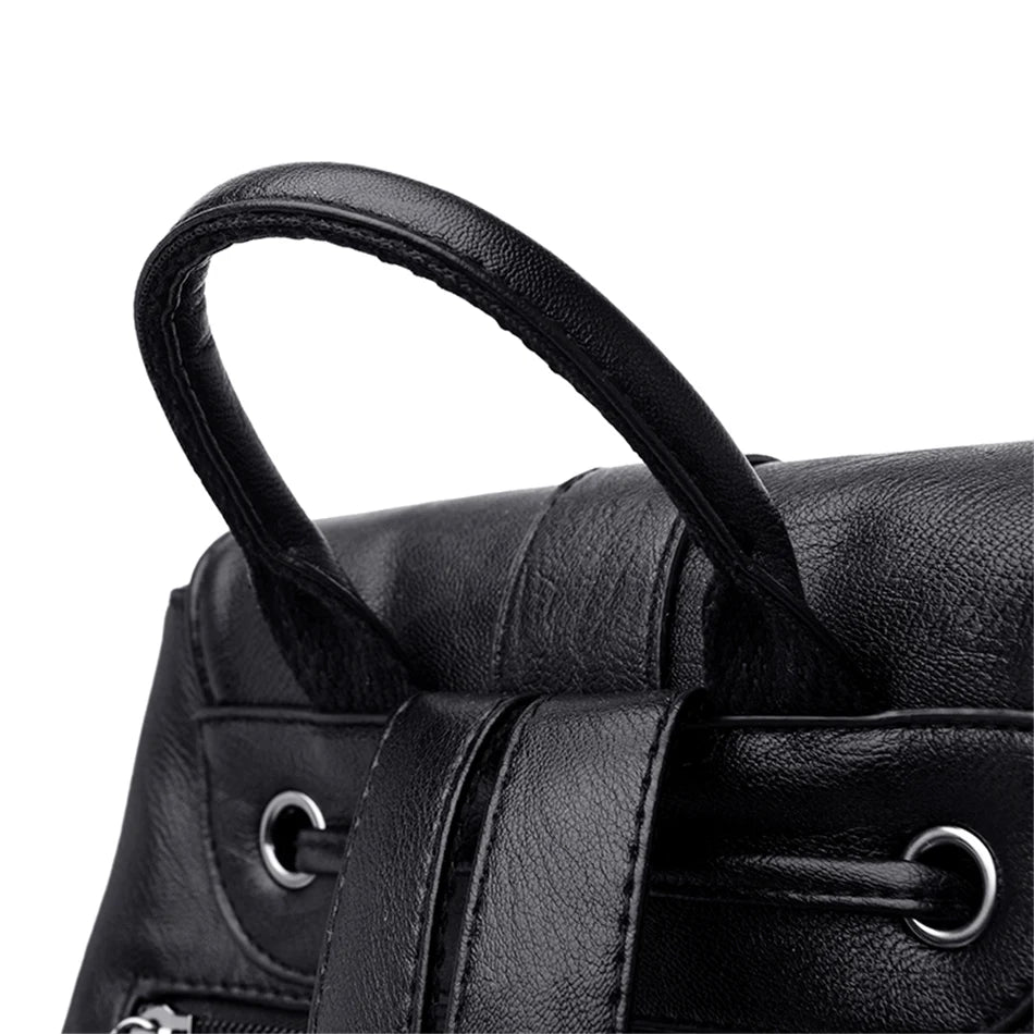 Women’s Everyday Leather-Look Backpack | حقيبة ظهر نسائية ناعمة لليوميات