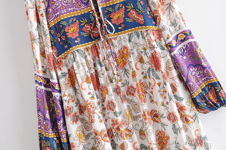 Women’s Boho Soft Lounge Dress | جلابية صيفية ناعمة للبيت - Floral