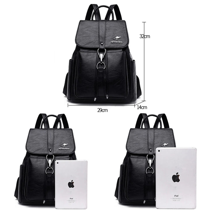 Women’s Everyday Leather-Look Backpack | حقيبة ظهر نسائية ناعمة لليوميات