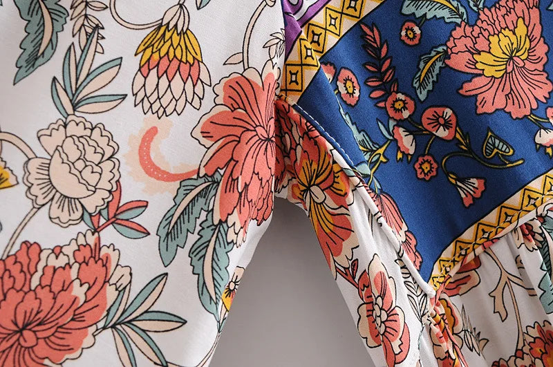 Women’s Boho Soft Lounge Dress | جلابية صيفية ناعمة للبيت - Floral