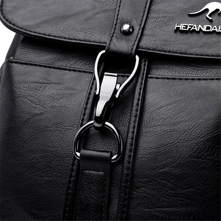 Women’s Everyday Leather-Look Backpack | حقيبة ظهر نسائية ناعمة لليوميات