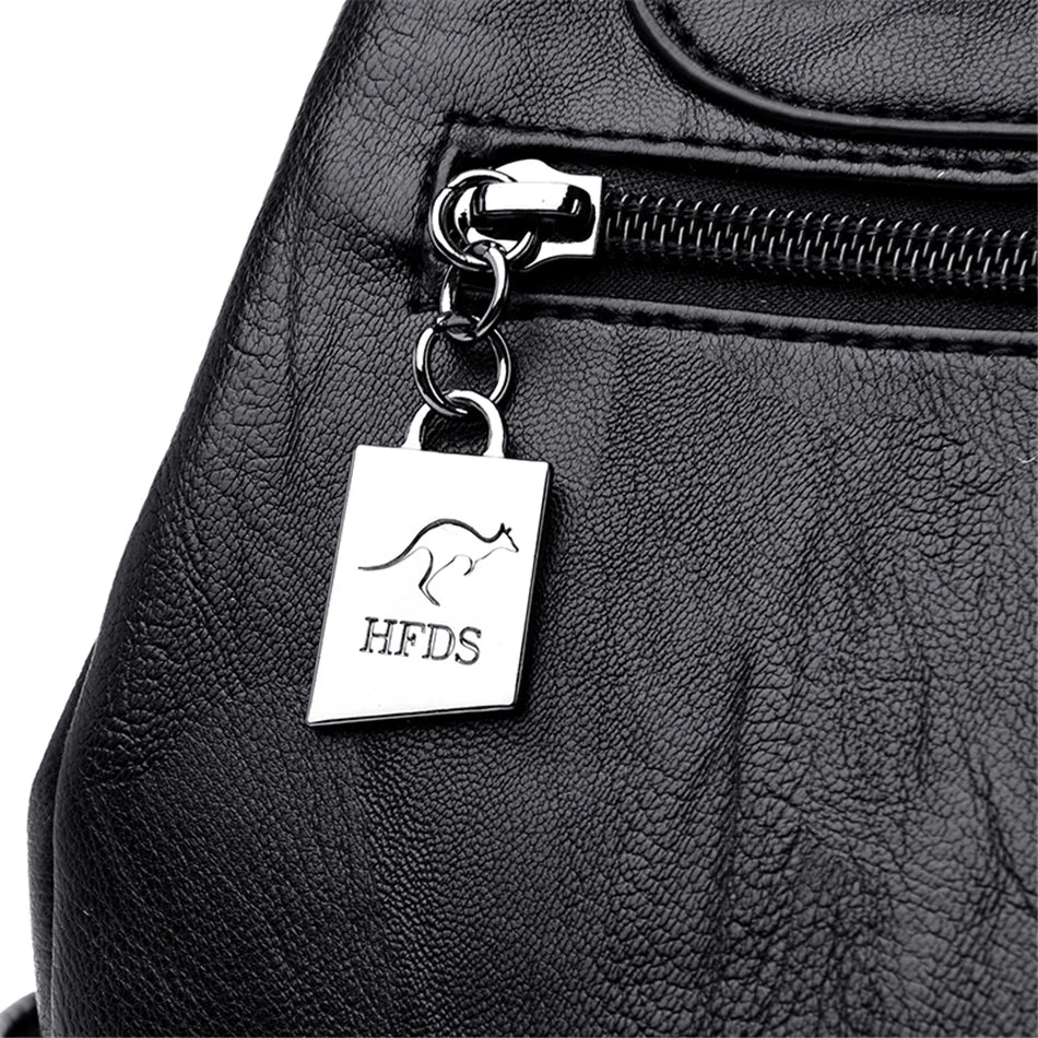 Women’s Everyday Leather-Look Backpack | حقيبة ظهر نسائية ناعمة لليوميات